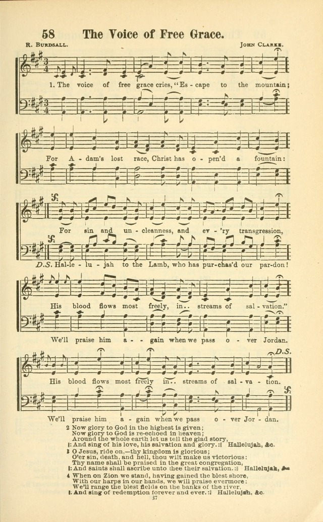 The New Jubilee Harp: or Christian hymns and songs. a new collection of hymns and tunes for public and social worship (With supplement) page 37