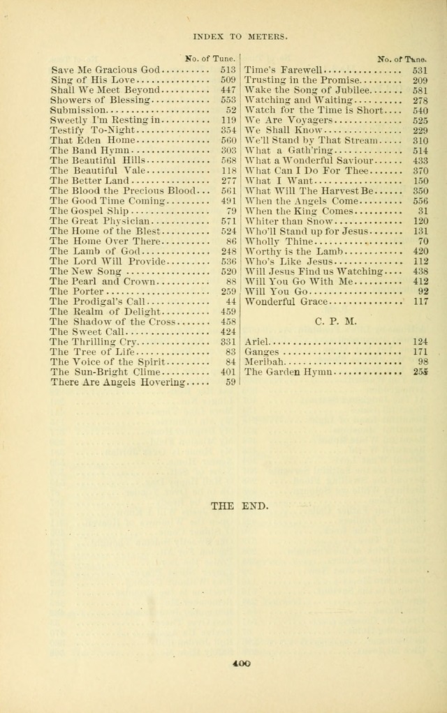 The New Jubilee Harp: or Christian hymns and songs. a new collection of hymns and tunes for public and social worship (With supplement) page 406