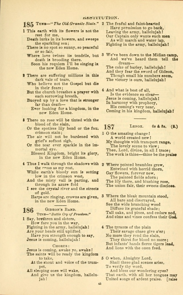 The New Jubilee Harp: or Christian hymns and songs. a new collection of hymns and tunes for public and social worship (With supplement) page 451