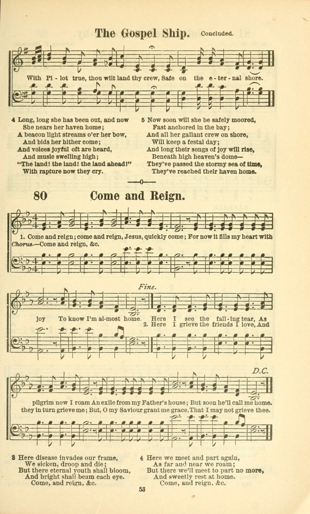 The New Jubilee Harp: or Christian hymns and songs. a new collection of hymns and tunes for public and social worship (With supplement) page 53