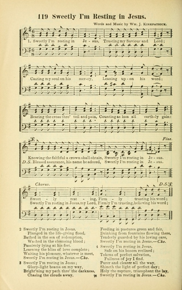 The New Jubilee Harp: or Christian hymns and songs. a new collection of hymns and tunes for public and social worship (With supplement) page 76