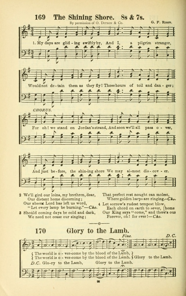 The New Jubilee Harp: or Christian hymns and songs. a new collection of hymns and tunes for public and social worship (With supplement) page 98