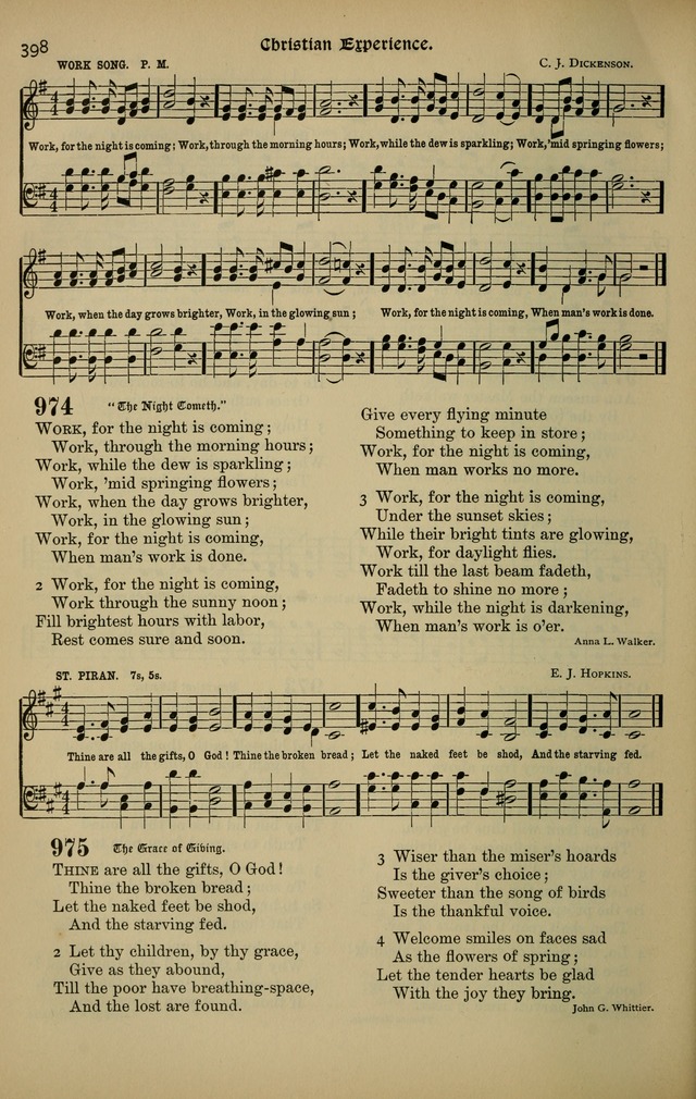 The New Laudes Domini: a selection of spiritual songs, ancient and modern for use in Baptist churches page 398