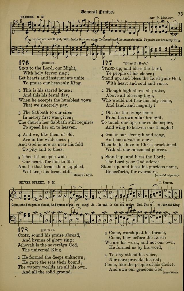 The New Laudes Domini: a selection of spiritual songs, ancient and modern for use in Baptist churches page 73