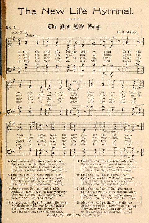 The New Life Hymnal page 1