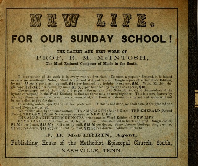 New Life: or, Songs and Tunes for Sunday-Schools, Prayer Meetings, and Private Occasions page 166