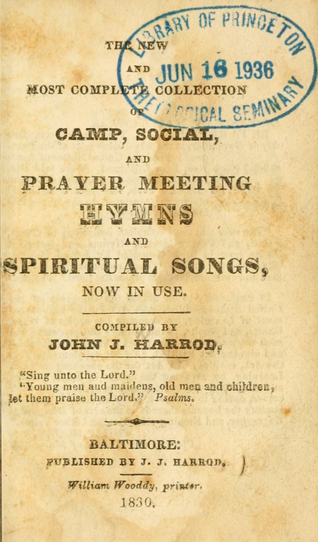 The New and Most Complete Collection of Camp, Social and Prayer Meeting Hymns and Spiritual Songs Now in Use page 8