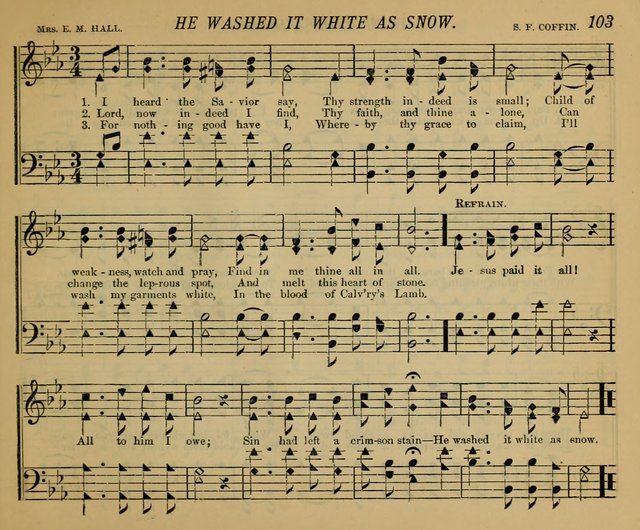 New Melodies of Praise: a collection of new tunes and hymns, for the Sabbath School and praise meeting page 108