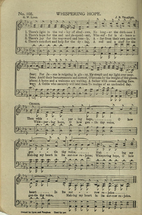 New Perfect Praise: for Sunday-schools, singing-schools, revivals, conventions and general use in Christian work and worship page 108