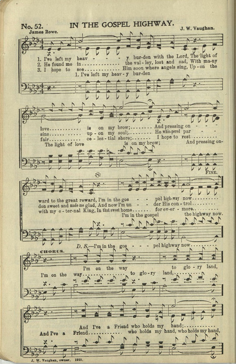 New Perfect Praise: for Sunday-schools, singing-schools, revivals, conventions and general use in Christian work and worship page 52