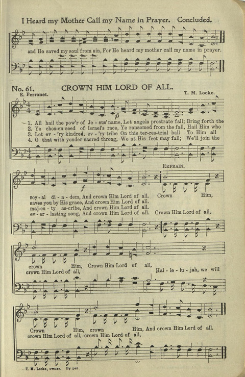 New Perfect Praise: for Sunday-schools, singing-schools, revivals, conventions and general use in Christian work and worship page 61