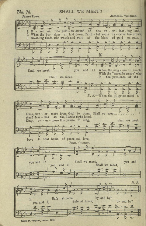 New Perfect Praise: for Sunday-schools, singing-schools, revivals, conventions and general use in Christian work and worship page 74