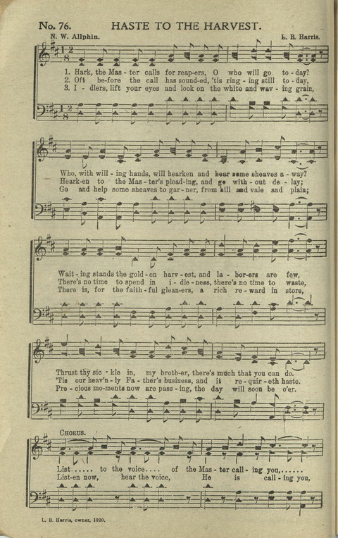 New Perfect Praise: for Sunday-schools, singing-schools, revivals, conventions and general use in Christian work and worship page 76