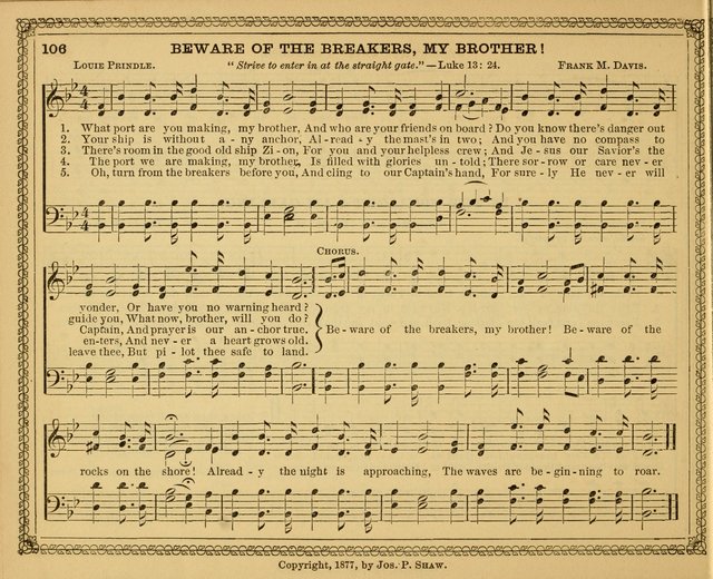 New pearls of song : a choice collection for Sabbath schools and the home circle page 106