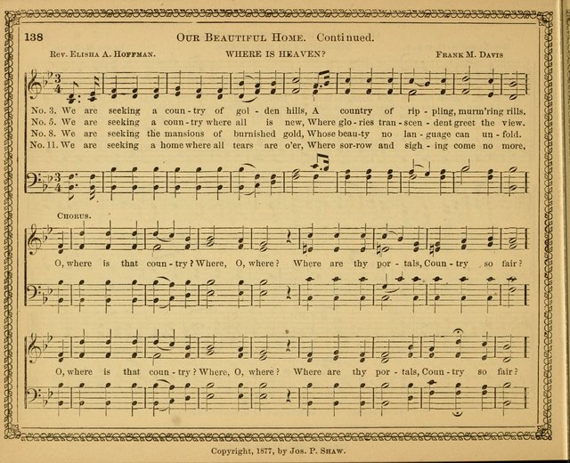 New pearls of song : a choice collection for Sabbath schools and the home circle page 138