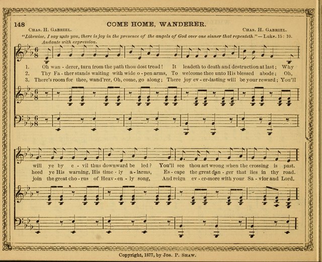 New pearls of song : a choice collection for Sabbath schools and the home circle page 148