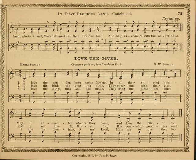 New pearls of song : a choice collection for Sabbath schools and the home circle page 73