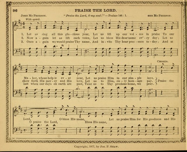 New pearls of song : a choice collection for Sabbath schools and the home circle page 96