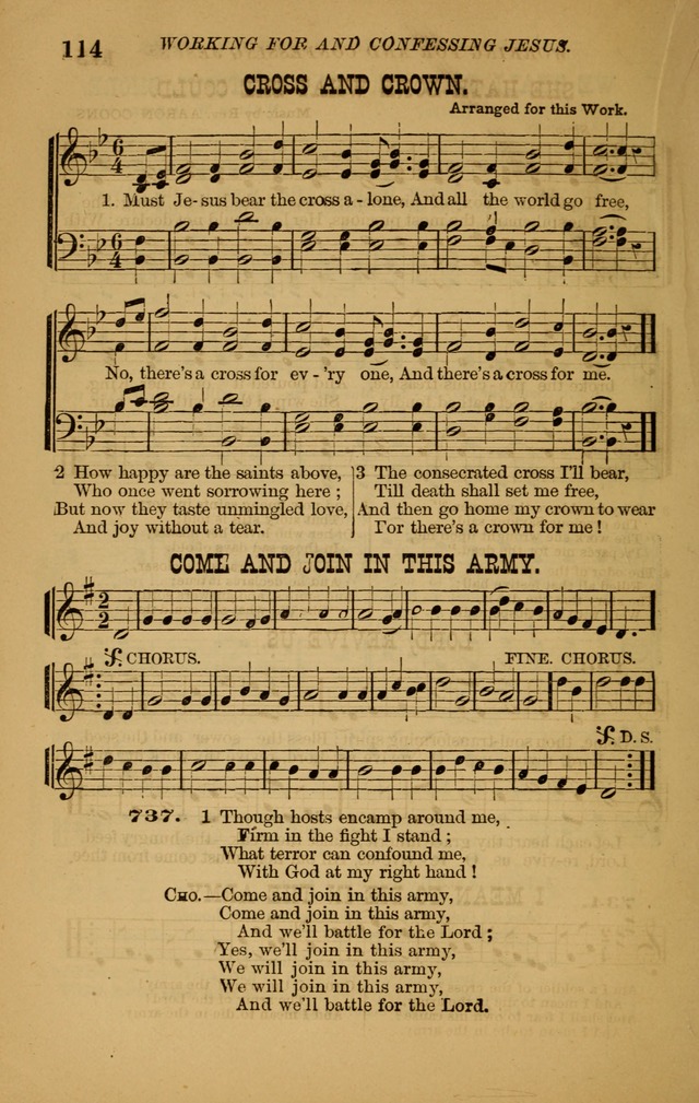 The New Song: consisting of very choice notes of redemption, embracing new original,and also selcted songs, appropriate for prayer and revivial meetings page 114