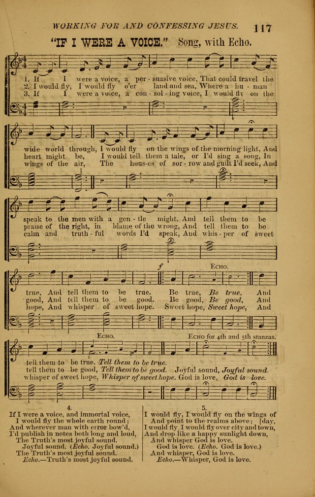 The New Song: consisting of very choice notes of redemption, embracing new original,and also selcted songs, appropriate for prayer and revivial meetings page 117