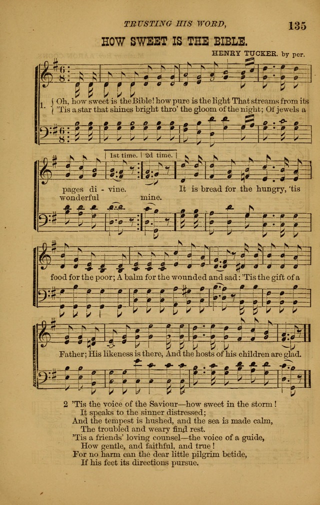 The New Song: consisting of very choice notes of redemption, embracing new original,and also selcted songs, appropriate for prayer and revivial meetings page 135