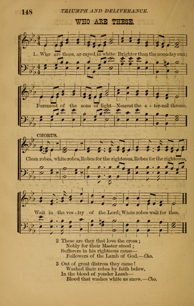 The New Song: consisting of very choice notes of redemption, embracing new original,and also selcted songs, appropriate for prayer and revivial meetings page 148