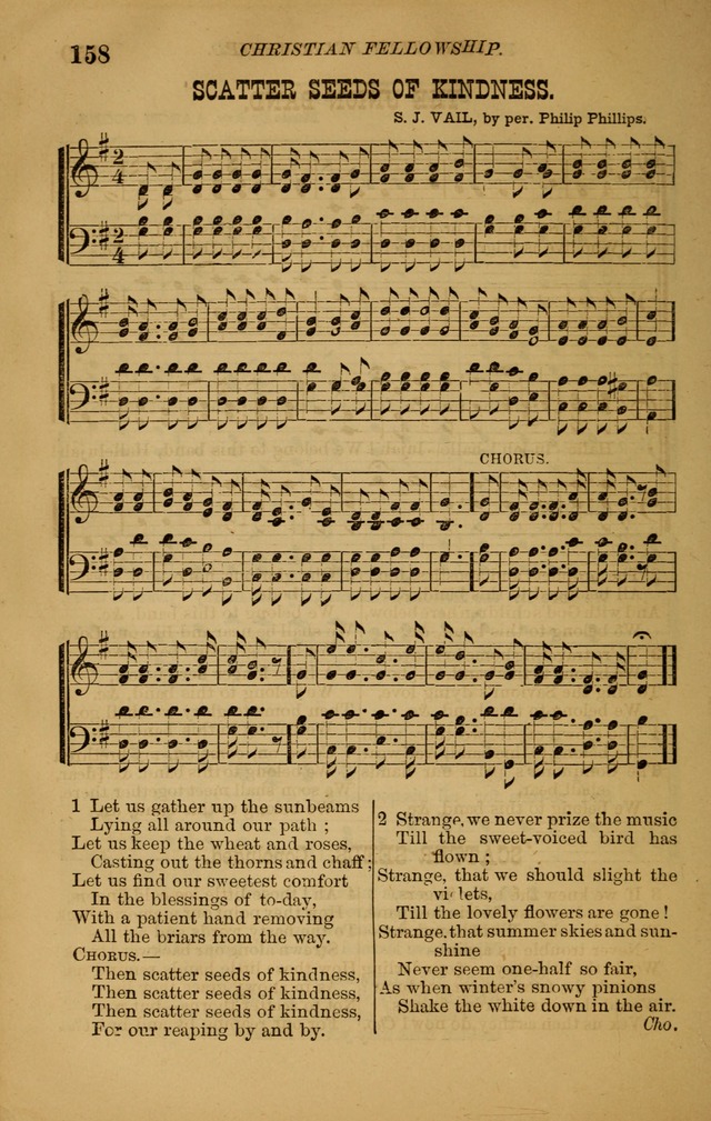 The New Song: consisting of very choice notes of redemption, embracing new original,and also selcted songs, appropriate for prayer and revivial meetings page 158