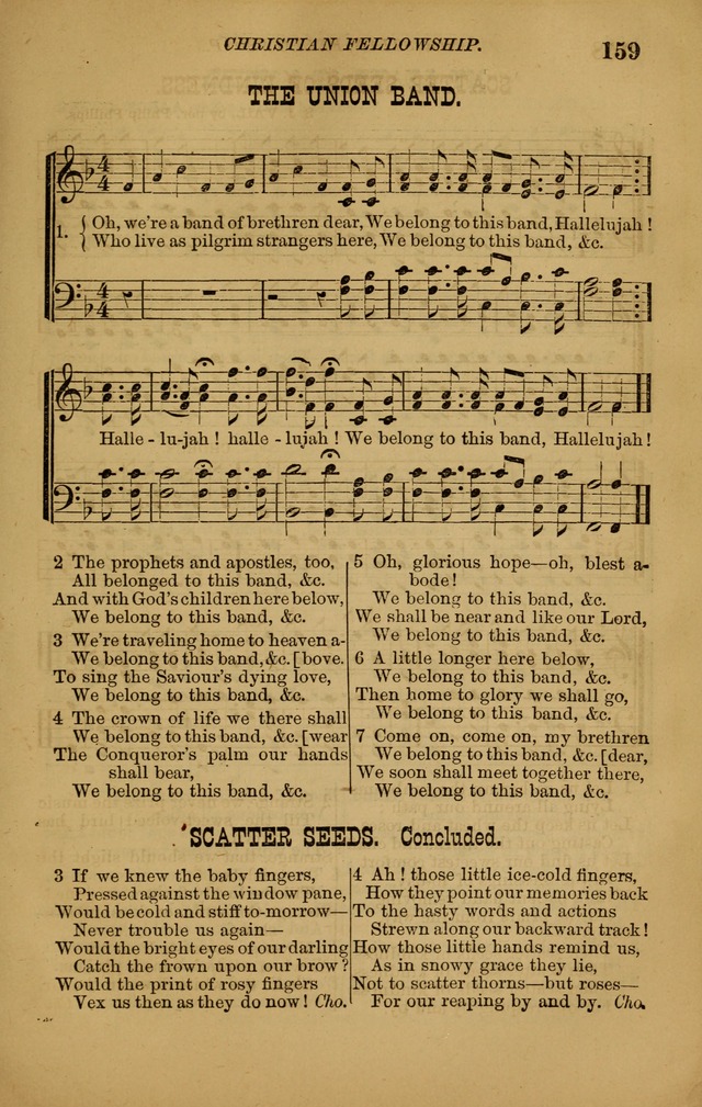 The New Song: consisting of very choice notes of redemption, embracing new original,and also selcted songs, appropriate for prayer and revivial meetings page 159