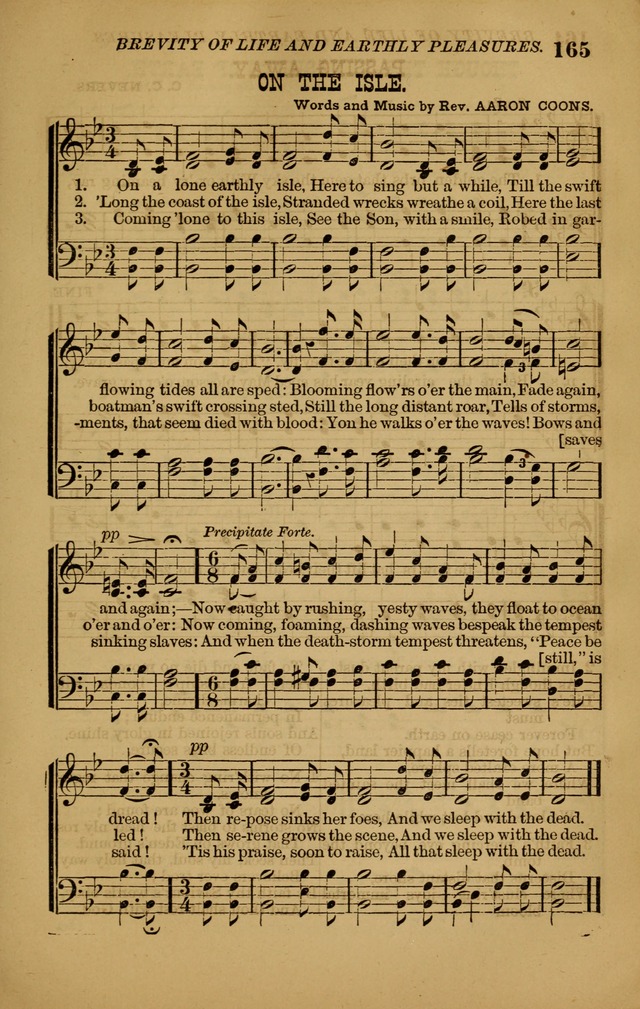 The New Song: consisting of very choice notes of redemption, embracing new original,and also selcted songs, appropriate for prayer and revivial meetings page 165