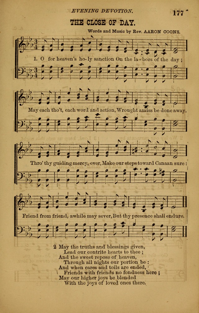 The New Song: consisting of very choice notes of redemption, embracing new original,and also selcted songs, appropriate for prayer and revivial meetings page 177