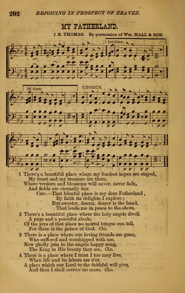 The New Song: consisting of very choice notes of redemption, embracing new original,and also selcted songs, appropriate for prayer and revivial meetings page 202