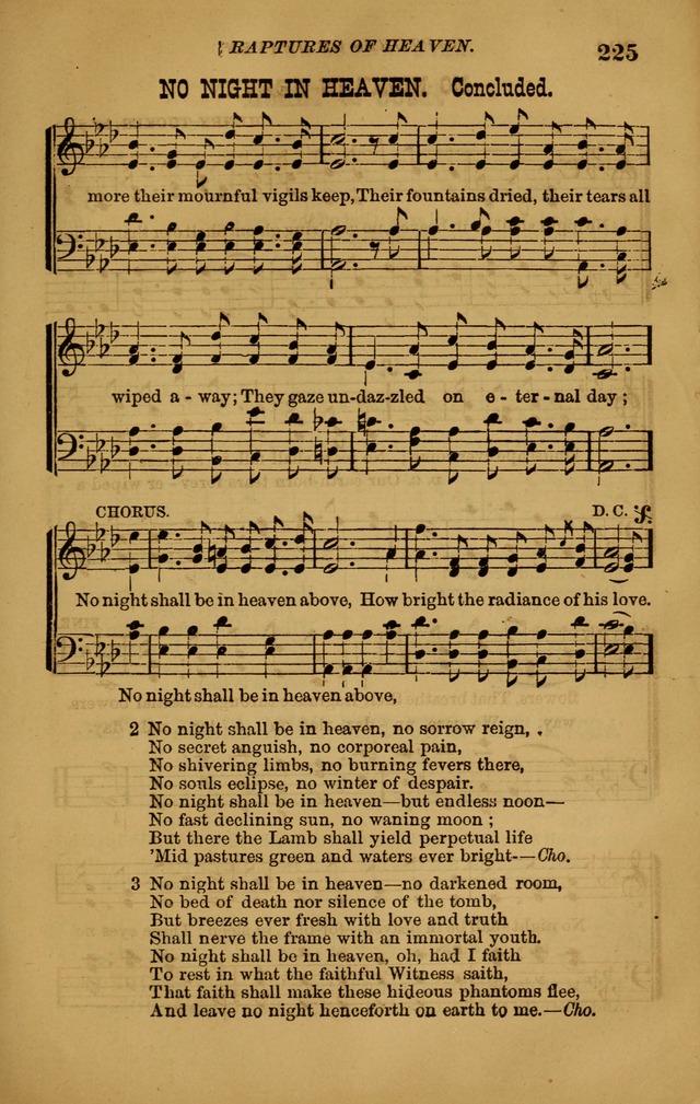 The New Song: consisting of very choice notes of redemption, embracing new original,and also selcted songs, appropriate for prayer and revivial meetings page 225