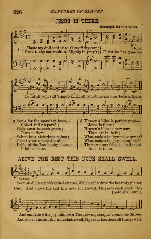 The New Song: consisting of very choice notes of redemption, embracing new original,and also selcted songs, appropriate for prayer and revivial meetings page 226