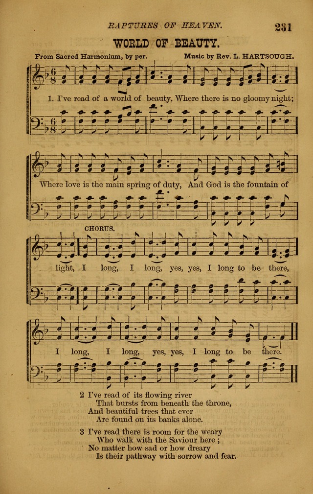 The New Song: consisting of very choice notes of redemption, embracing new original,and also selcted songs, appropriate for prayer and revivial meetings page 231