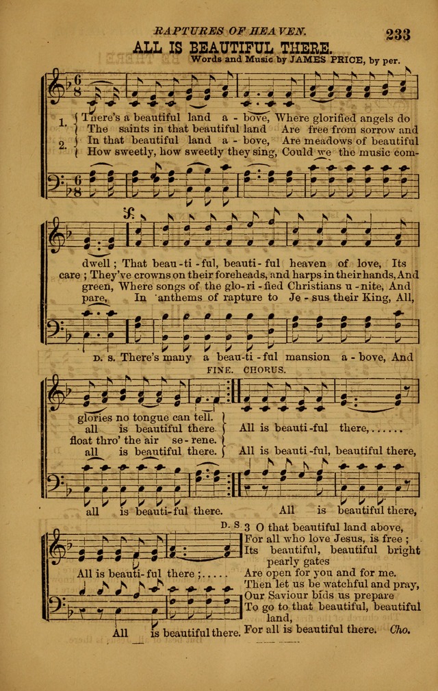 The New Song: consisting of very choice notes of redemption, embracing new original,and also selcted songs, appropriate for prayer and revivial meetings page 233