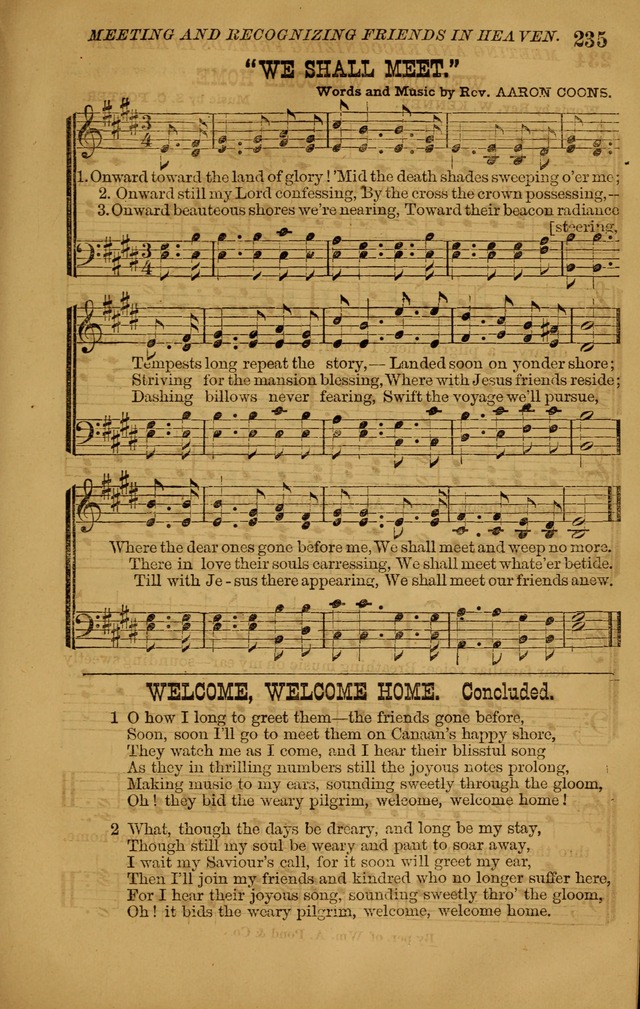 The New Song: consisting of very choice notes of redemption, embracing new original,and also selcted songs, appropriate for prayer and revivial meetings page 235