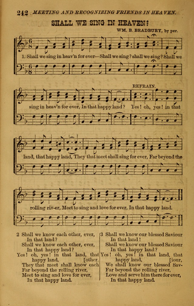 The New Song: consisting of very choice notes of redemption, embracing new original,and also selcted songs, appropriate for prayer and revivial meetings page 242