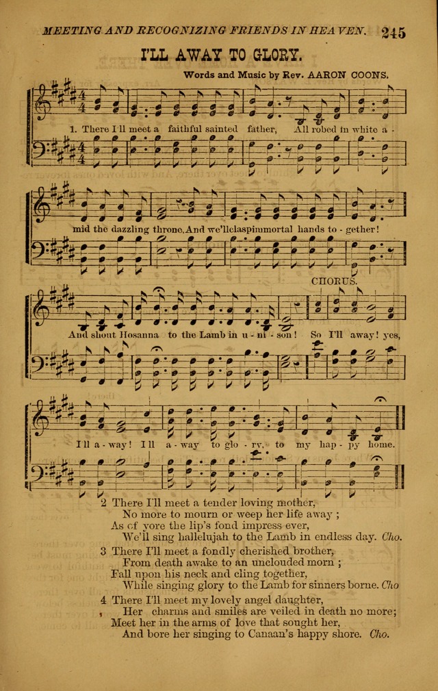 The New Song: consisting of very choice notes of redemption, embracing new original,and also selcted songs, appropriate for prayer and revivial meetings page 245