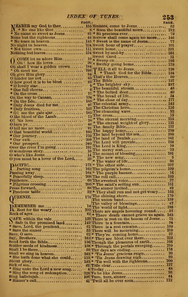 The New Song: consisting of very choice notes of redemption, embracing new original,and also selcted songs, appropriate for prayer and revivial meetings page 253