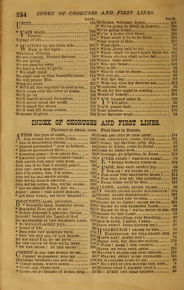 The New Song: consisting of very choice notes of redemption, embracing new original,and also selcted songs, appropriate for prayer and revivial meetings page 254