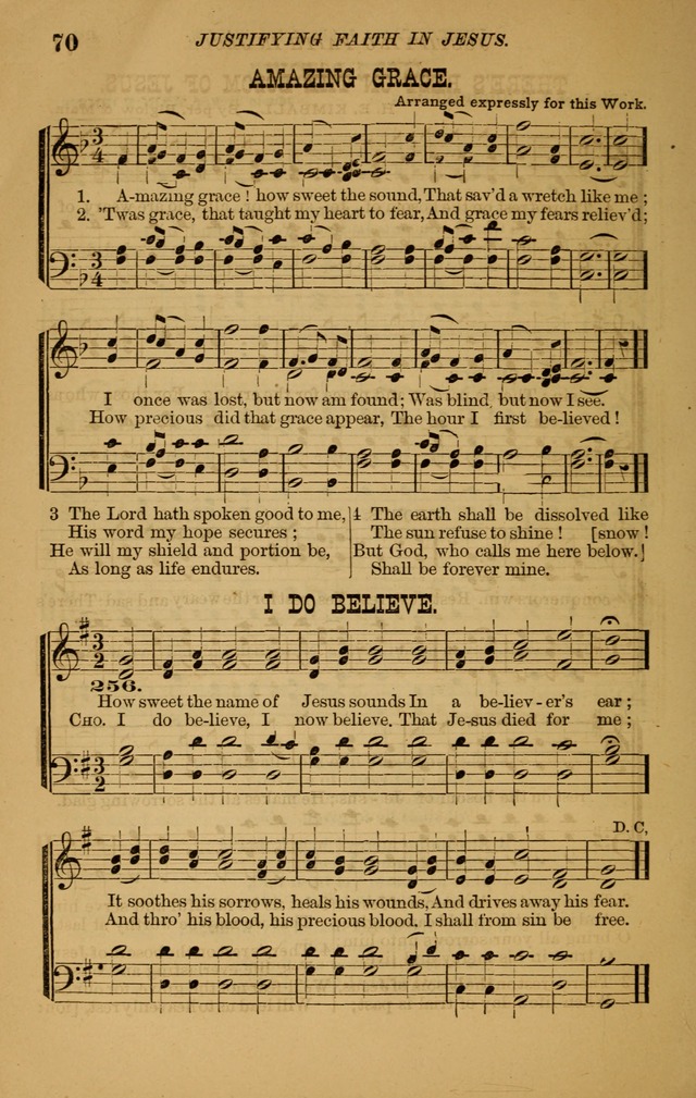 The New Song: consisting of very choice notes of redemption, embracing new original,and also selcted songs, appropriate for prayer and revivial meetings page 70