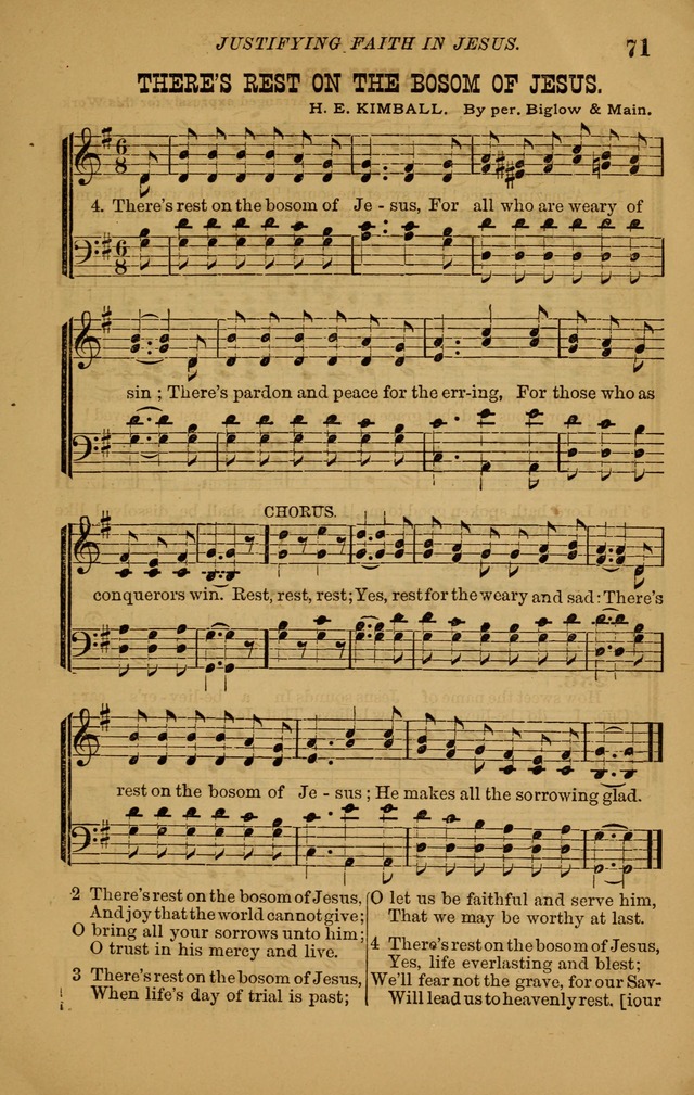 The New Song: consisting of very choice notes of redemption, embracing new original,and also selcted songs, appropriate for prayer and revivial meetings page 71