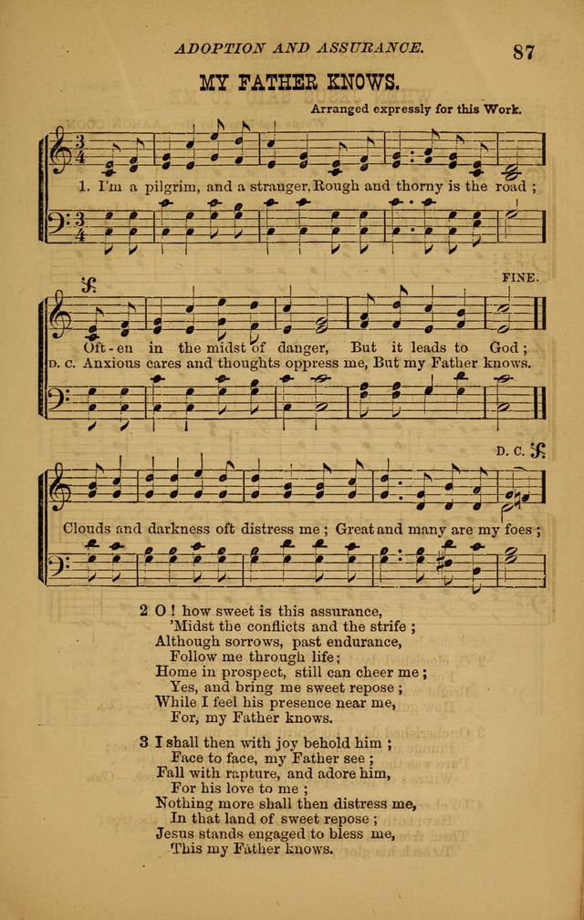 The New Song: consisting of very choice notes of redemption, embracing new original,and also selcted songs, appropriate for prayer and revivial meetings page 87