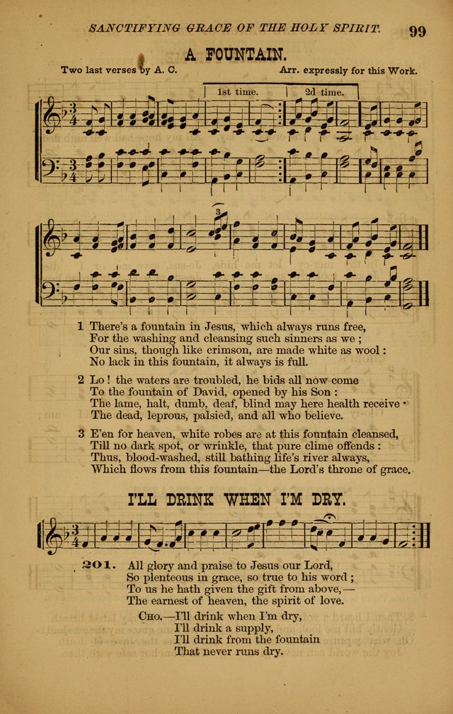 The New Song: consisting of very choice notes of redemption, embracing new original,and also selcted songs, appropriate for prayer and revivial meetings page 99