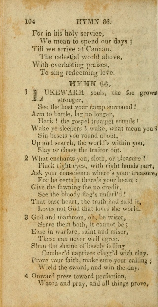 A New Selection of Hymns and Spiritual Songs: designed for prayer, conference and camp-meetings page 104