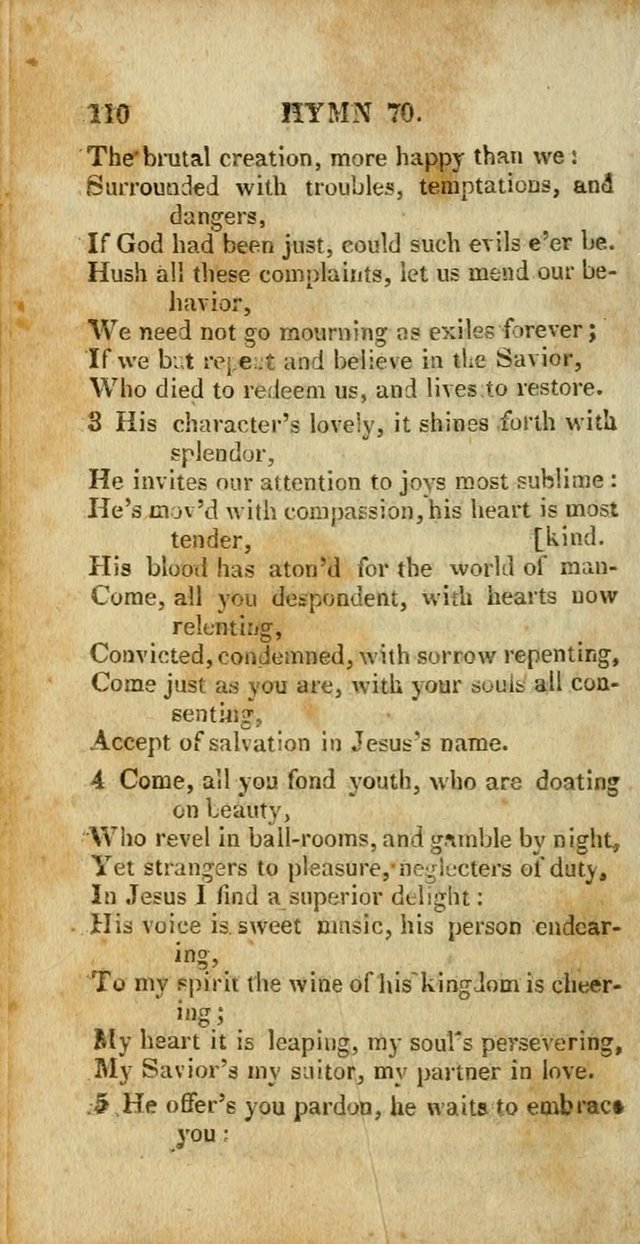 A New Selection of Hymns and Spiritual Songs: designed for prayer, conference and camp-meetings page 110