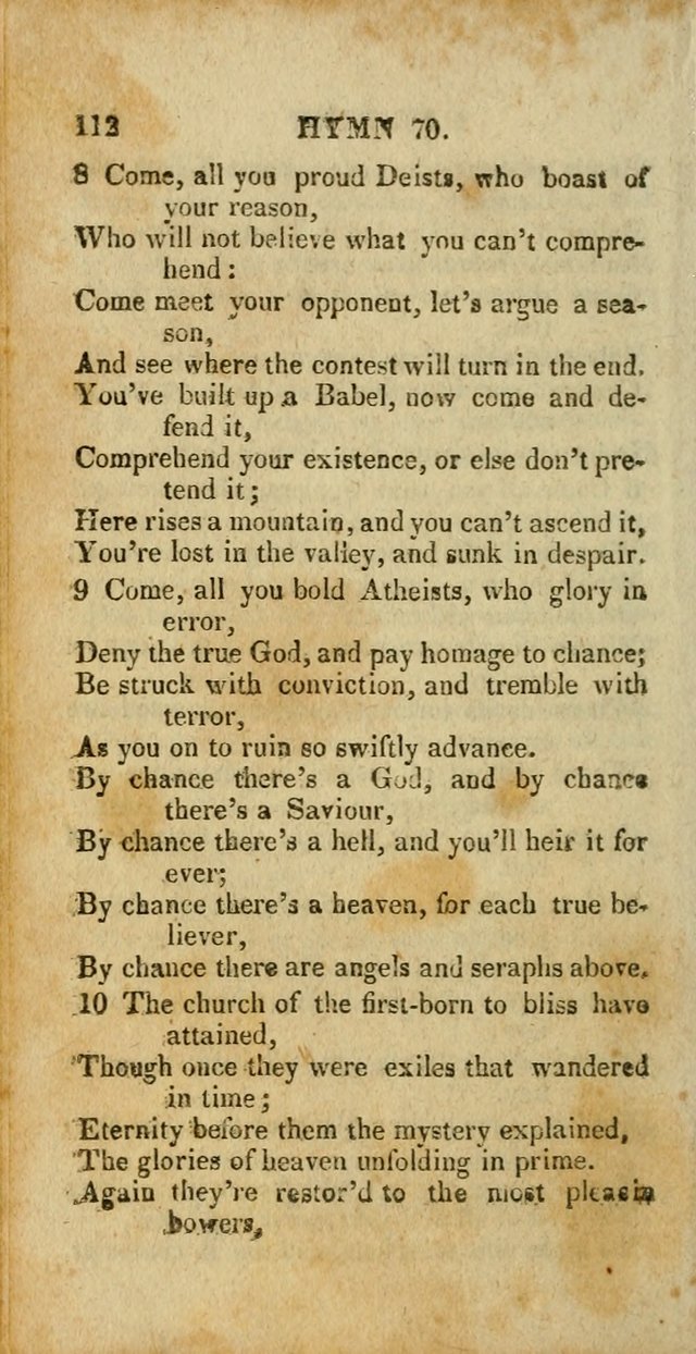 A New Selection of Hymns and Spiritual Songs: designed for prayer, conference and camp-meetings page 112