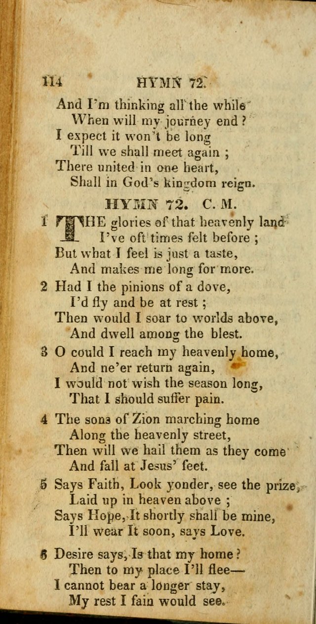 A New Selection of Hymns and Spiritual Songs: designed for prayer, conference and camp-meetings page 114