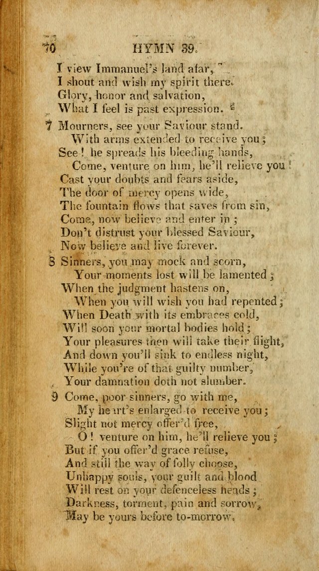 A New Selection of Hymns and Spiritual Songs: designed for prayer, conference and camp-meetings page 70