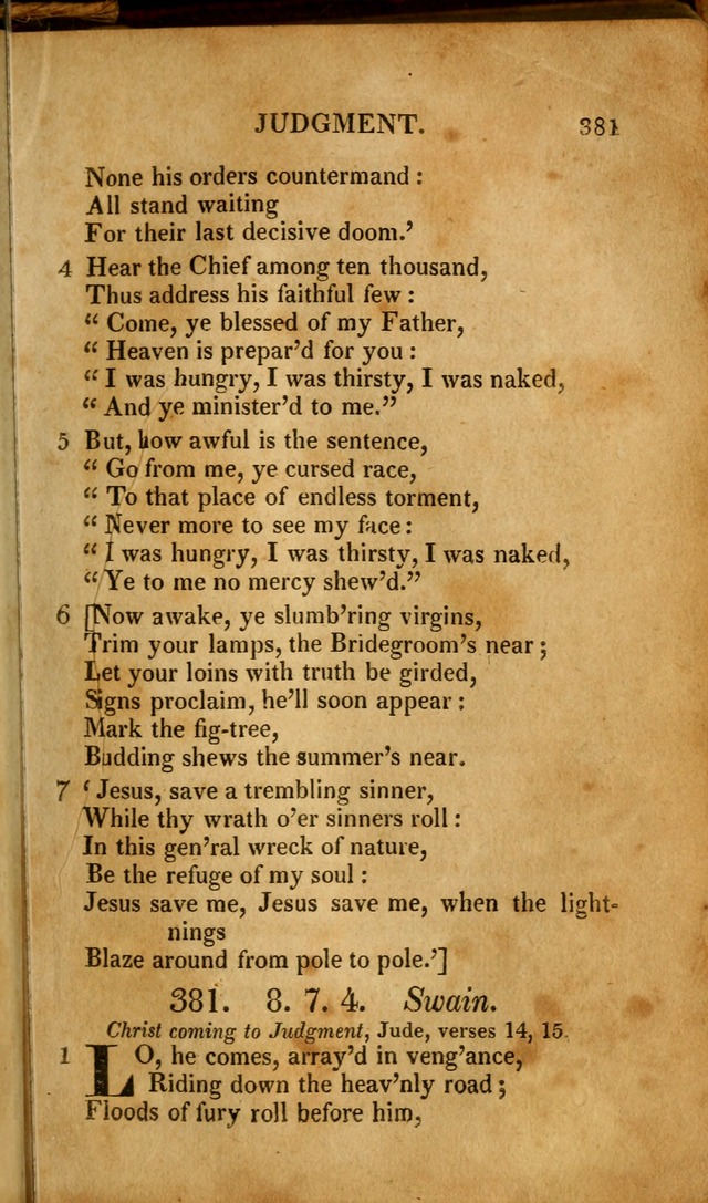 A New Selection of Nearly Eight Hundred Evangelical Hymns, from More than  200 Authors in England, Scotland, Ireland, & America, including a great number of originals, alphabetically arranged page 398